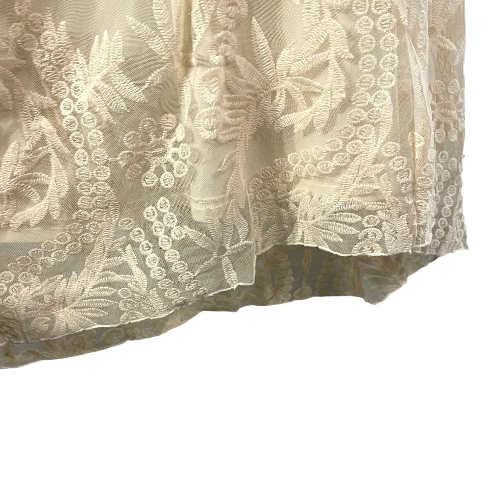 Shabby Chic Cream Embroidered Summer Dress